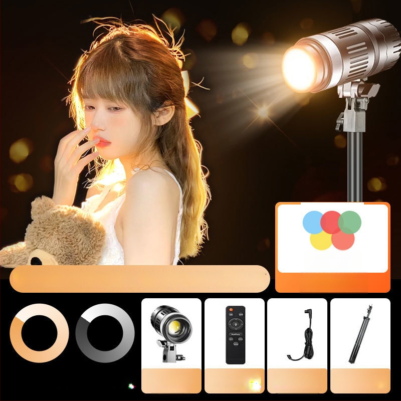 Transliacijoms grožiui skirtas šviesos su plaukų papildomu šviesos, fokuso šviesa ir kontūro šviesa, daugiažymė spalvų temperatūra, atskiras maitinimo šaltinis, ryškumo reguliavimas