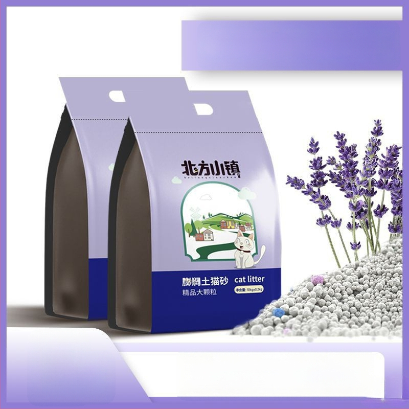 Котешки пясък на основата на бентонит, фини гранули, ниска прашност, лимонов аромат, за възрастни котки