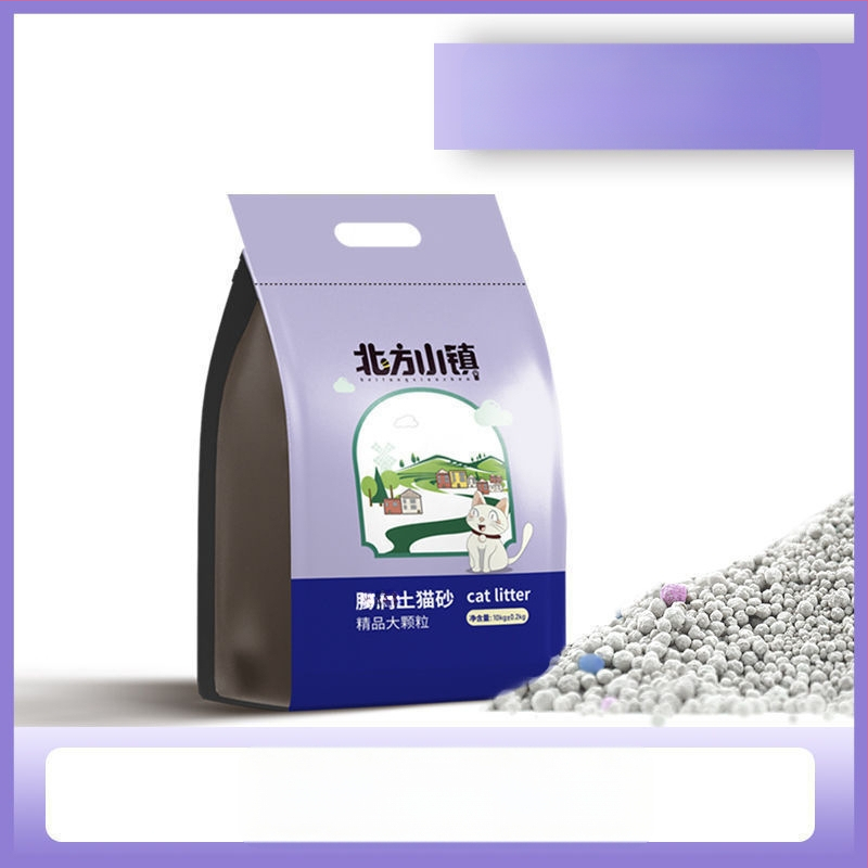 Котешки пясък на основата на бентонит, фини гранули, ниска прашност, лимонов аромат, за възрастни котки