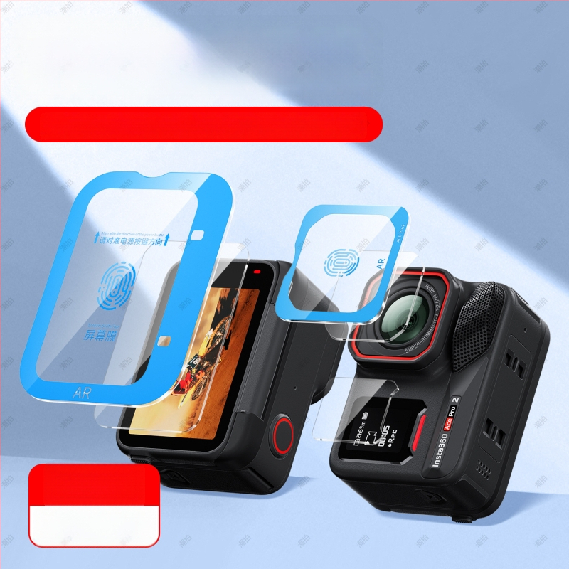 Insta360 AcePro2 ekranų ir objektyvo apsauga — kietas stiklas, AR antiatspindėjimo danga