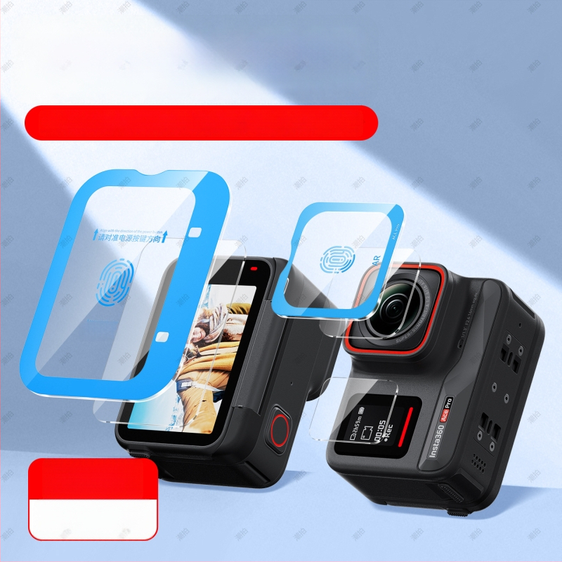 Insta360 AcePro2 ekranų ir objektyvo apsauga — kietas stiklas, AR antiatspindėjimo danga