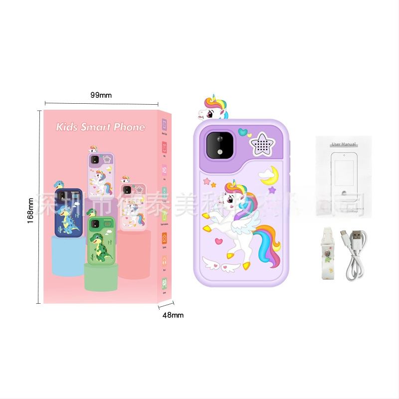 Детска камера с тема единорог и динозавър, модел D13, TF карта за съхранение, сензор до 1 MP, снимане и видеозапис, игри, филтри и стикери