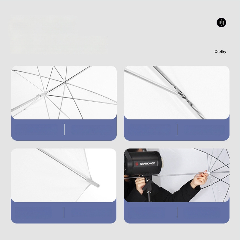 Fotografinis reflektuojantis skėtis šviesai, parabolinis dizainas, prekės ženklas Miaotu, modelis Reflective umbrella, maksimalus apkrova 2–5 kg, svoris 0,5 kg