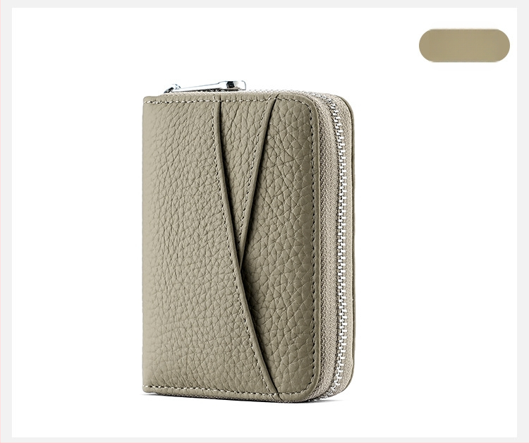 Δερμάτινος Ακορντεόν Καρτών με Πολλαπλά Διαμερίσματα, Αντιμαγνητικό, Πρώτο Στρώμα Βοδινού Δέρματος, Θήκη για Κέρματα, Αστικός Μινιμαλισμός