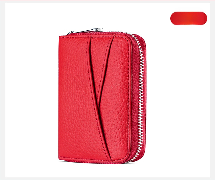 Δερμάτινος Ακορντεόν Καρτών με Πολλαπλά Διαμερίσματα, Αντιμαγνητικό, Πρώτο Στρώμα Βοδινού Δέρματος, Θήκη για Κέρματα, Αστικός Μινιμαλισμός