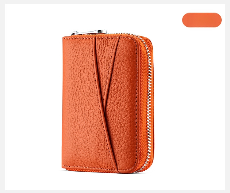 Δερμάτινος Ακορντεόν Καρτών με Πολλαπλά Διαμερίσματα, Αντιμαγνητικό, Πρώτο Στρώμα Βοδινού Δέρματος, Θήκη για Κέρματα, Αστικός Μινιμαλισμός