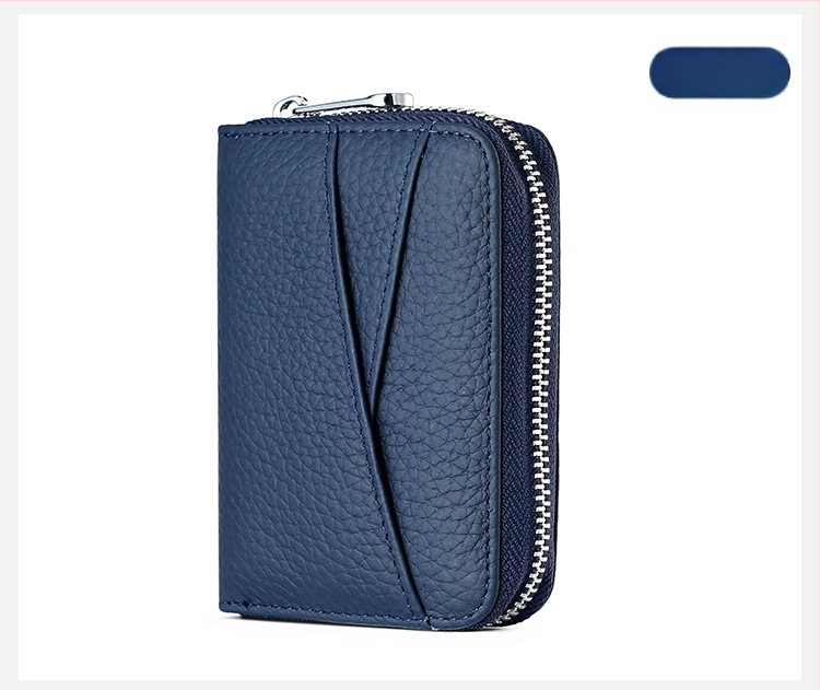 Δερμάτινος Ακορντεόν Καρτών με Πολλαπλά Διαμερίσματα, Αντιμαγνητικό, Πρώτο Στρώμα Βοδινού Δέρματος, Θήκη για Κέρματα, Αστικός Μινιμαλισμός