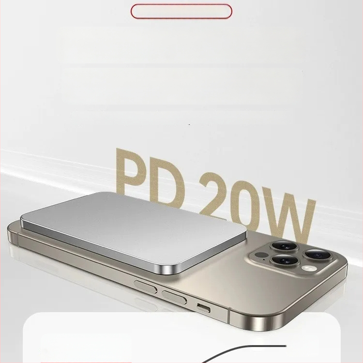 CCC sertificēts MagSafe bezvadu Power Bank iPhone ierīcēm – 15W izvads, QC 2.0 ātrā uzlāde