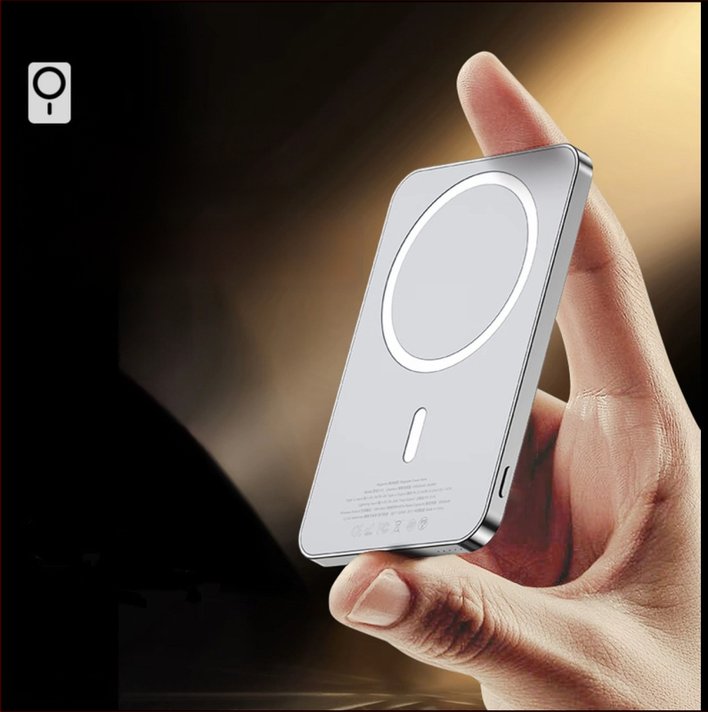 CCC sertificēts MagSafe bezvadu Power Bank iPhone ierīcēm – 15W izvads, QC 2.0 ātrā uzlāde