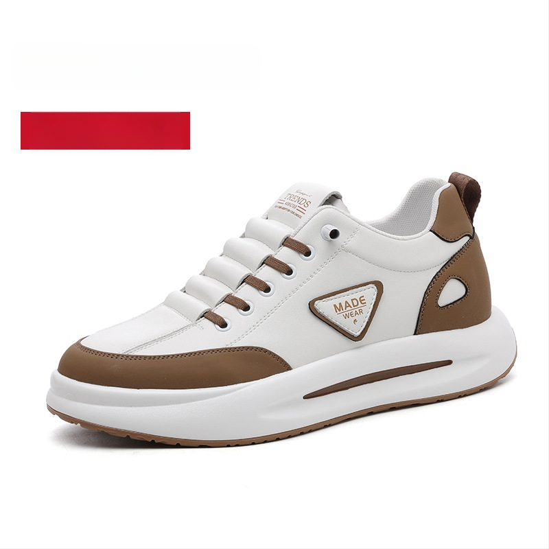 Vīriešu ādas sporta apavi ar slēgtu augstuma palielināšanu, virsma no govs ādas, PU iekšējā zolīte ar sietu, gumijas zole, zems papēdis 1-3 cm