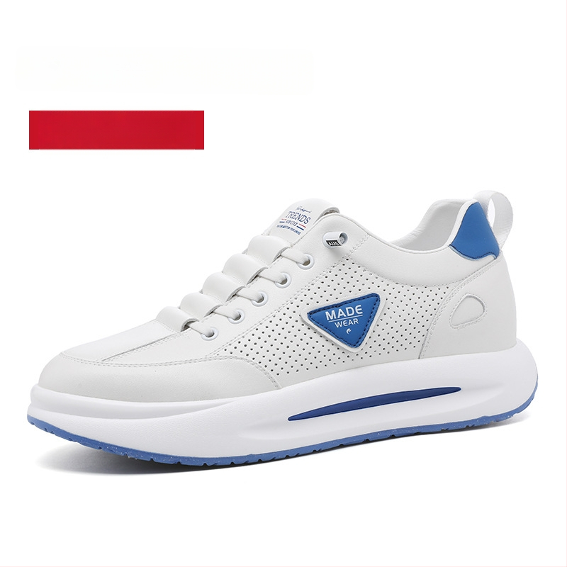 Vīriešu ādas sporta apavi ar slēgtu augstuma palielināšanu, virsma no govs ādas, PU iekšējā zolīte ar sietu, gumijas zole, zems papēdis 1-3 cm