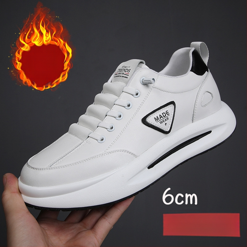 Vīriešu ādas sporta apavi ar slēgtu augstuma palielināšanu, virsma no govs ādas, PU iekšējā zolīte ar sietu, gumijas zole, zems papēdis 1-3 cm