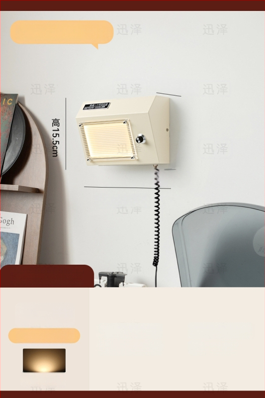 Стенно осветление с акрилен плафон, LED източник, железен корпус, 220V, копче за управление, стил: средновековен