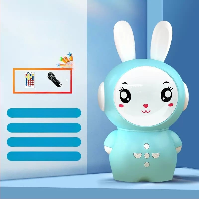 Детска образователна приказна машина с зайче — Bluetooth, дистанционно управление, MP3 възпроизвеждане, 8GB памет, ABS материал