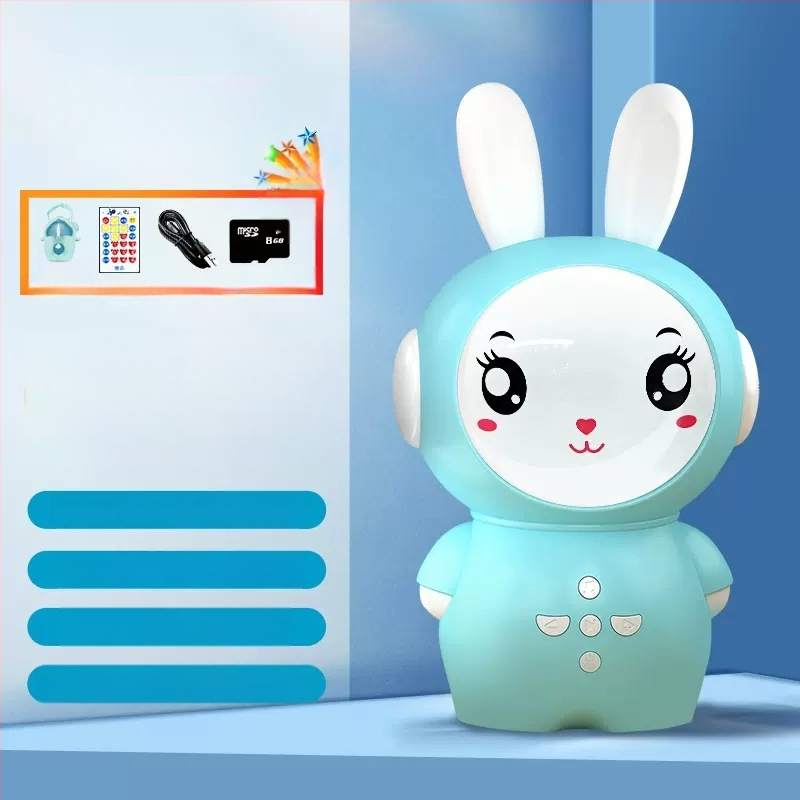 Детска образователна приказна машина с зайче — Bluetooth, дистанционно управление, MP3 възпроизвеждане, 8GB памет, ABS материал