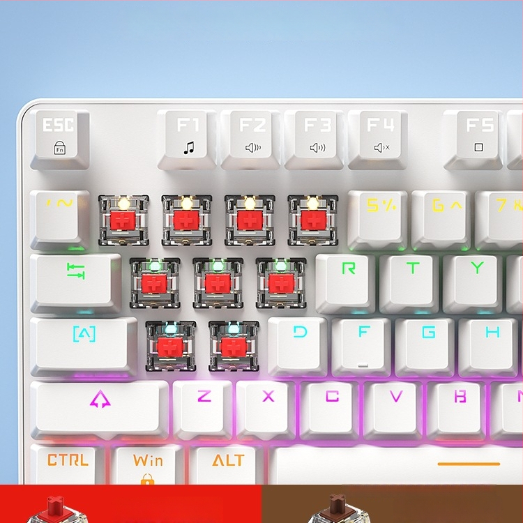 BOW Hot-Swap Механична клавиатура с Tea Switch, 87 клавиша, USB връзка за настолен компютър и лаптоп