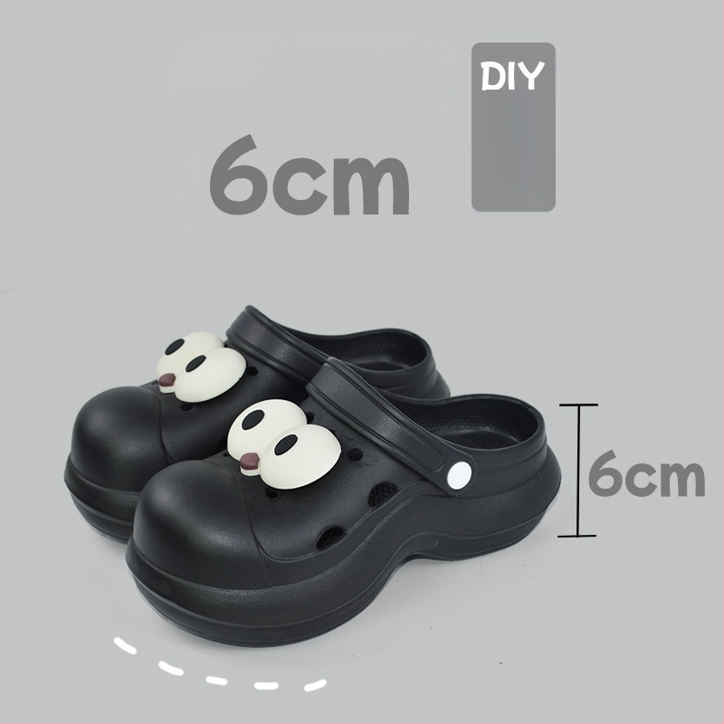 Qi Dashun Crocs stiliaus EVA putų sandalai moterims, kvėpuojantys aukštakulniai sandalai, paplūdimiui ir sodams, padas 3,5 cm+
