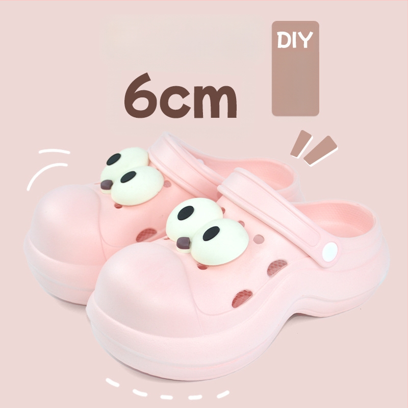 Qi Dashun Crocs stiliaus EVA putų sandalai moterims, kvėpuojantys aukštakulniai sandalai, paplūdimiui ir sodams, padas 3,5 cm+