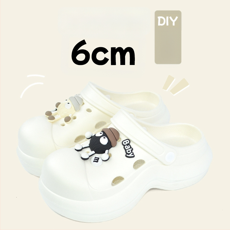 Qi Dashun Crocs stiliaus EVA putų sandalai moterims, kvėpuojantys aukštakulniai sandalai, paplūdimiui ir sodams, padas 3,5 cm+