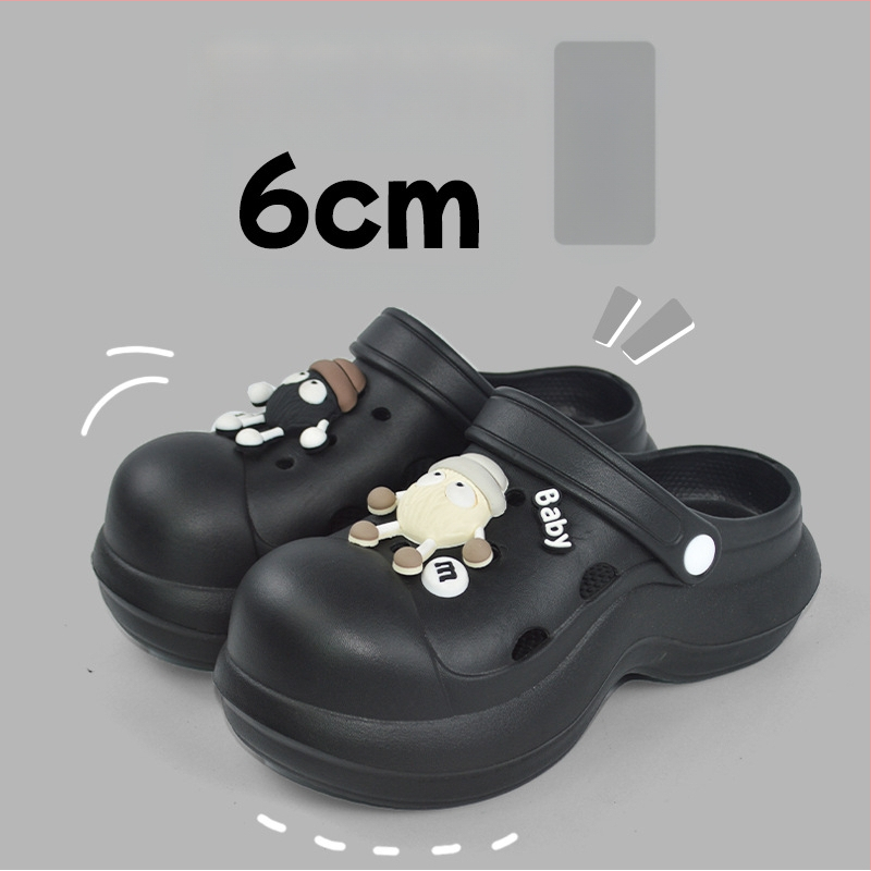 Qi Dashun Crocs stiliaus EVA putų sandalai moterims, kvėpuojantys aukštakulniai sandalai, paplūdimiui ir sodams, padas 3,5 cm+