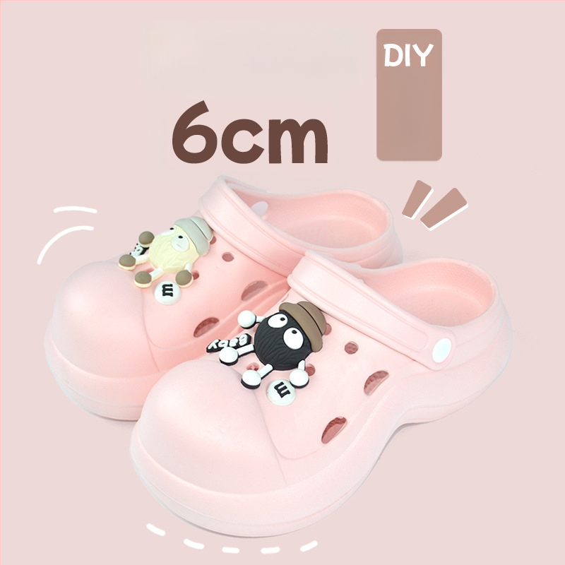 Qi Dashun Crocs stiliaus EVA putų sandalai moterims, kvėpuojantys aukštakulniai sandalai, paplūdimiui ir sodams, padas 3,5 cm+