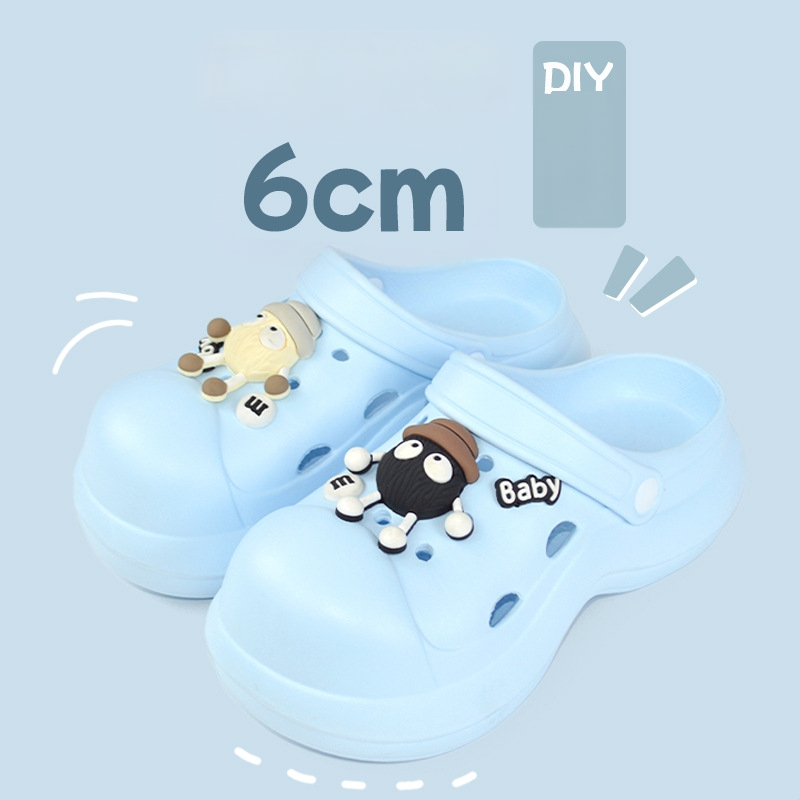 Qi Dashun Crocs stiliaus EVA putų sandalai moterims, kvėpuojantys aukštakulniai sandalai, paplūdimiui ir sodams, padas 3,5 cm+