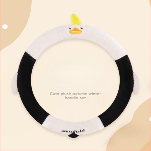 Automašīnas stūres pārsegs, radošs pūkains dizains, ziemas siltums, izšūts raksts, poliesteru virsma, universāla piestiprināšana