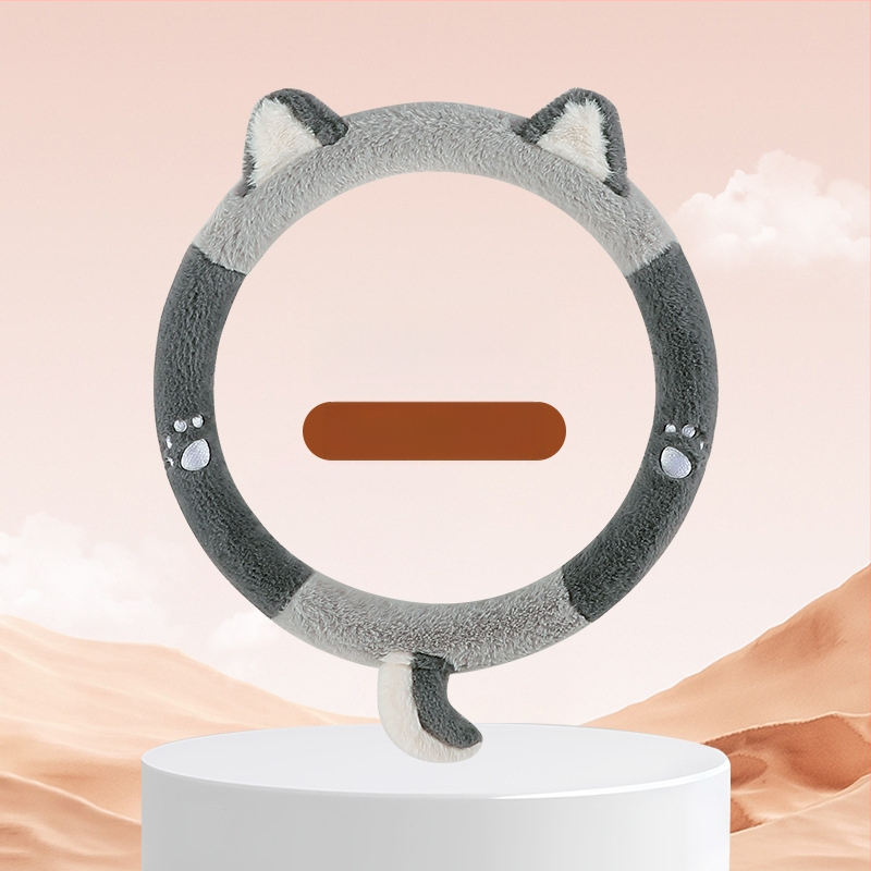 Automašīnas stūres pārsegs, radošs pūkains dizains, ziemas siltums, izšūts raksts, poliesteru virsma, universāla piestiprināšana