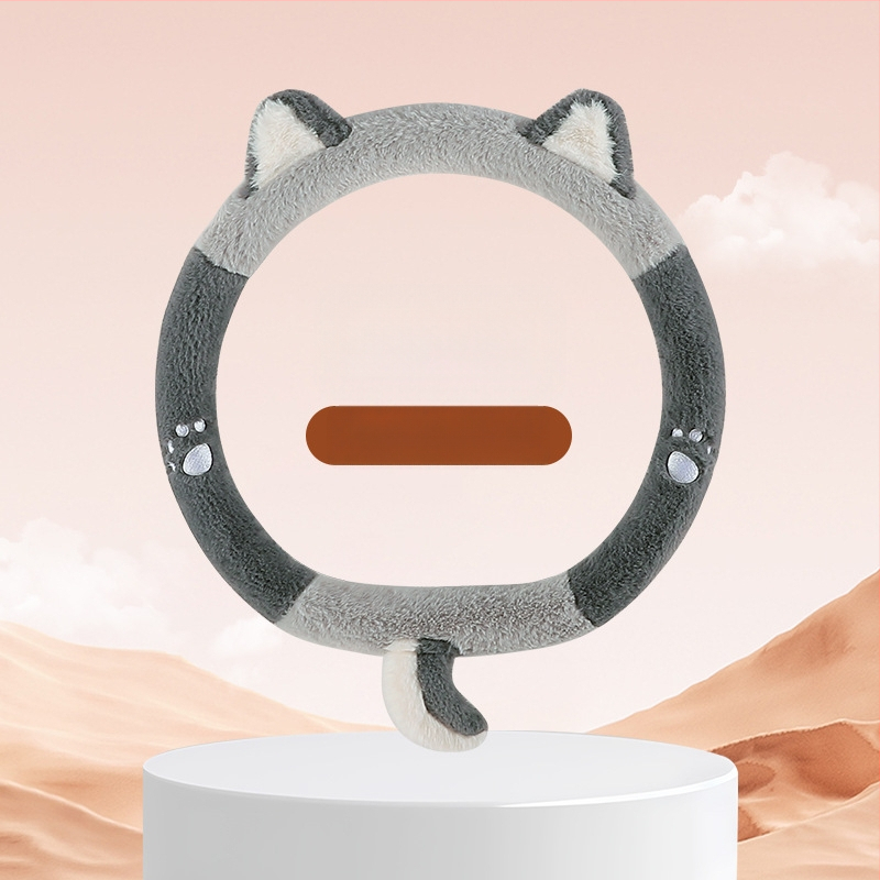 Automašīnas stūres pārsegs, radošs pūkains dizains, ziemas siltums, izšūts raksts, poliesteru virsma, universāla piestiprināšana