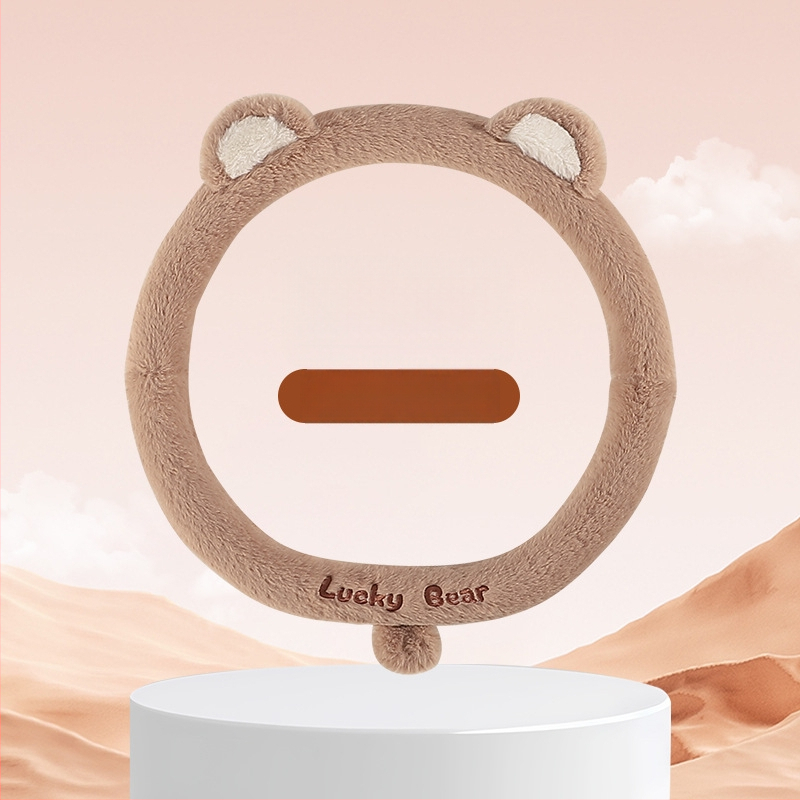 Automašīnas stūres pārsegs, radošs pūkains dizains, ziemas siltums, izšūts raksts, poliesteru virsma, universāla piestiprināšana