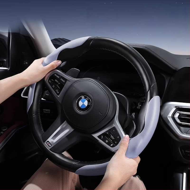 Automašīnas stūres pārsegs – ultra plāns, pretslīdēšana, mākslīgā āda ar suedes efektu, nodilumizturīgs, visu sezonu, sporta stils, universāla piemērošana