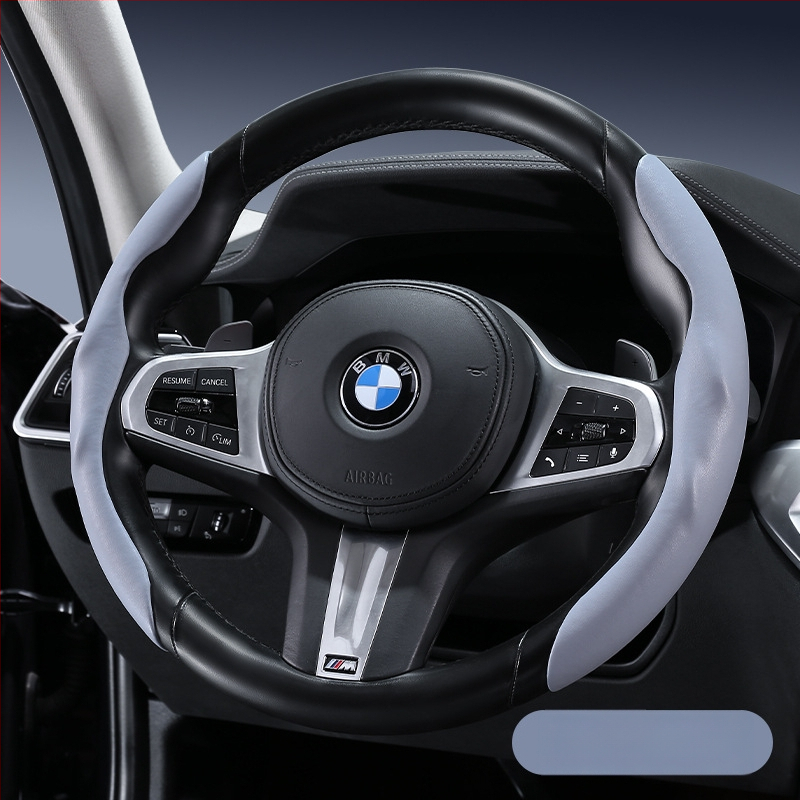 Automašīnas stūres pārsegs – ultra plāns, pretslīdēšana, mākslīgā āda ar suedes efektu, nodilumizturīgs, visu sezonu, sporta stils, universāla piemērošana