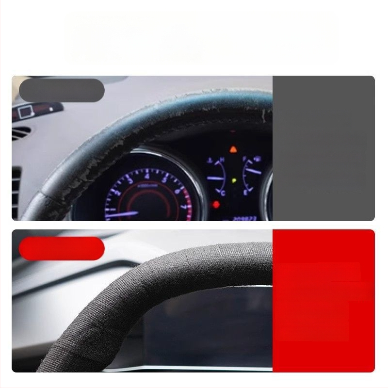 Stūres rata pārsegs ar ziemas pūka materiālu siltumam, nolietojuma labošanai, izturīgs pret nodilumu un neslīdošs, īsta āda virsmai Benyida transportlīdzekļiem