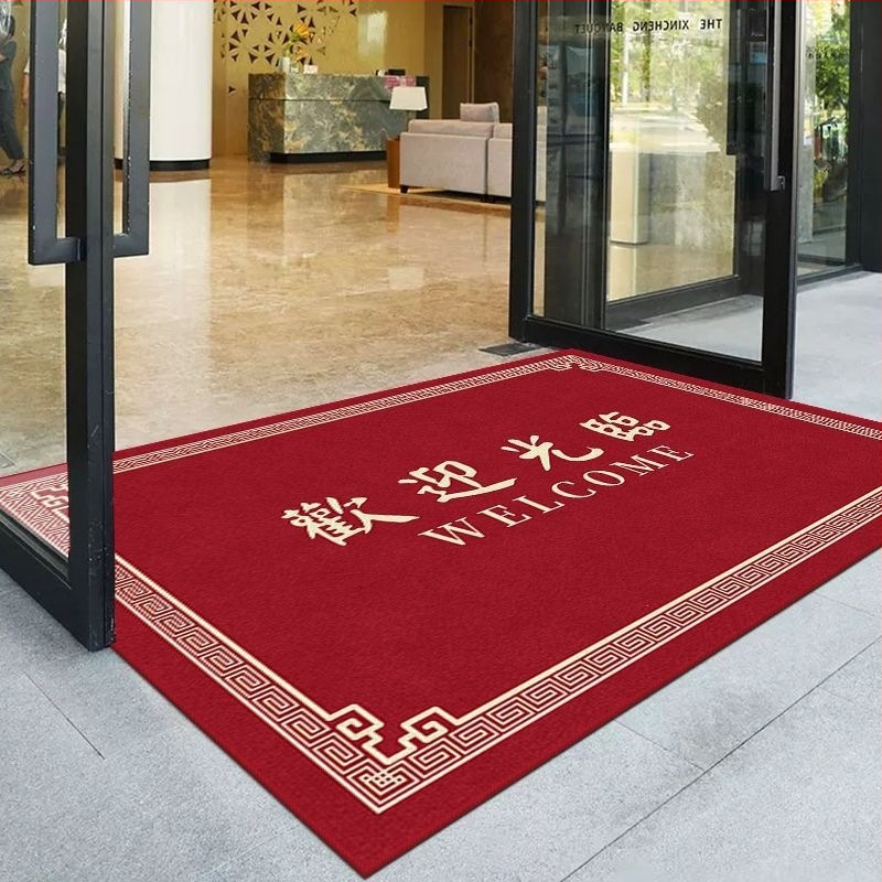 Covoraș comercial pentru ușă de intrare – imprimat din poliester, formă bar, model monocrom, personalizare disponibilă