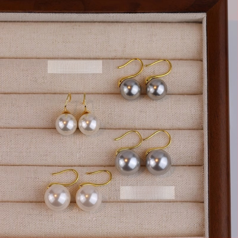 Perlų auskarai iš sterling sidabro, 99% grynumas, paprastas dizainas, moterims, 2025 m. pavasaris