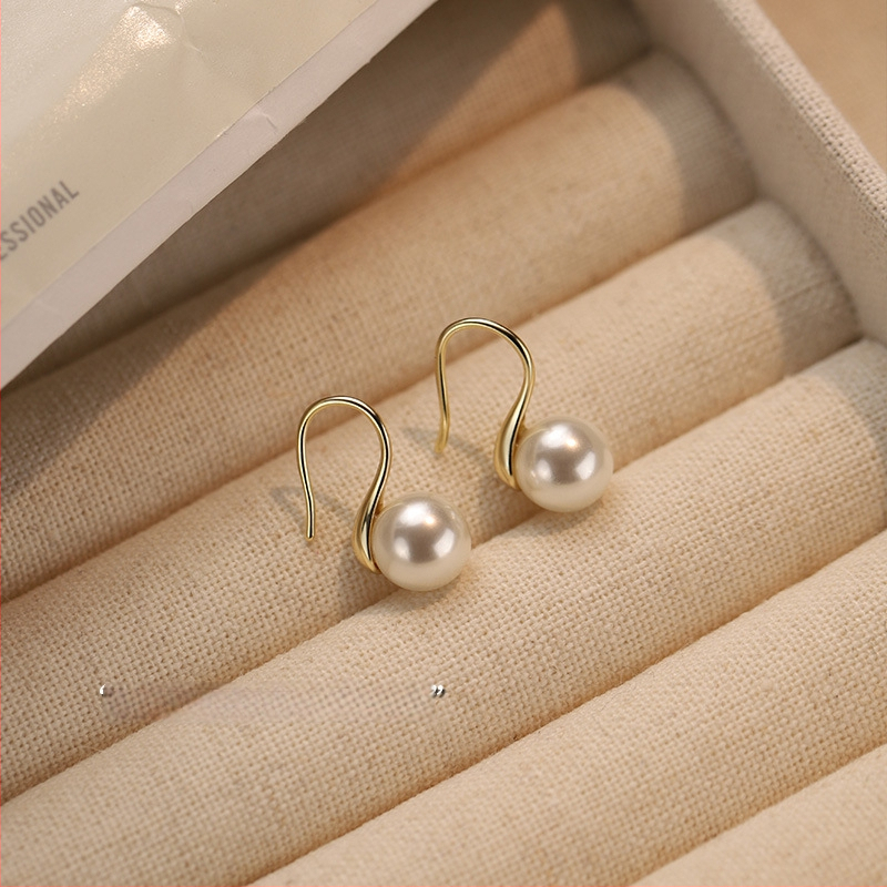 Perlų auskarai iš sterling sidabro, 99% grynumas, paprastas dizainas, moterims, 2025 m. pavasaris