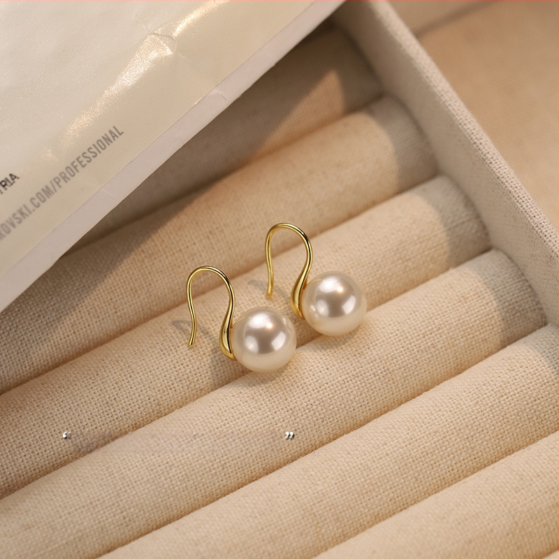 Perlų auskarai iš sterling sidabro, 99% grynumas, paprastas dizainas, moterims, 2025 m. pavasaris