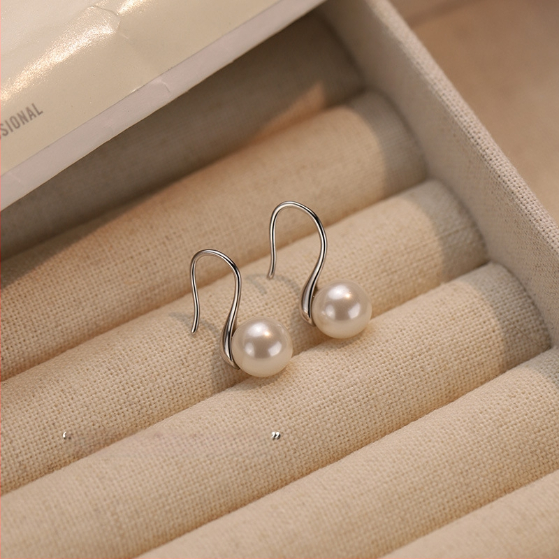 Perlų auskarai iš sterling sidabro, 99% grynumas, paprastas dizainas, moterims, 2025 m. pavasaris