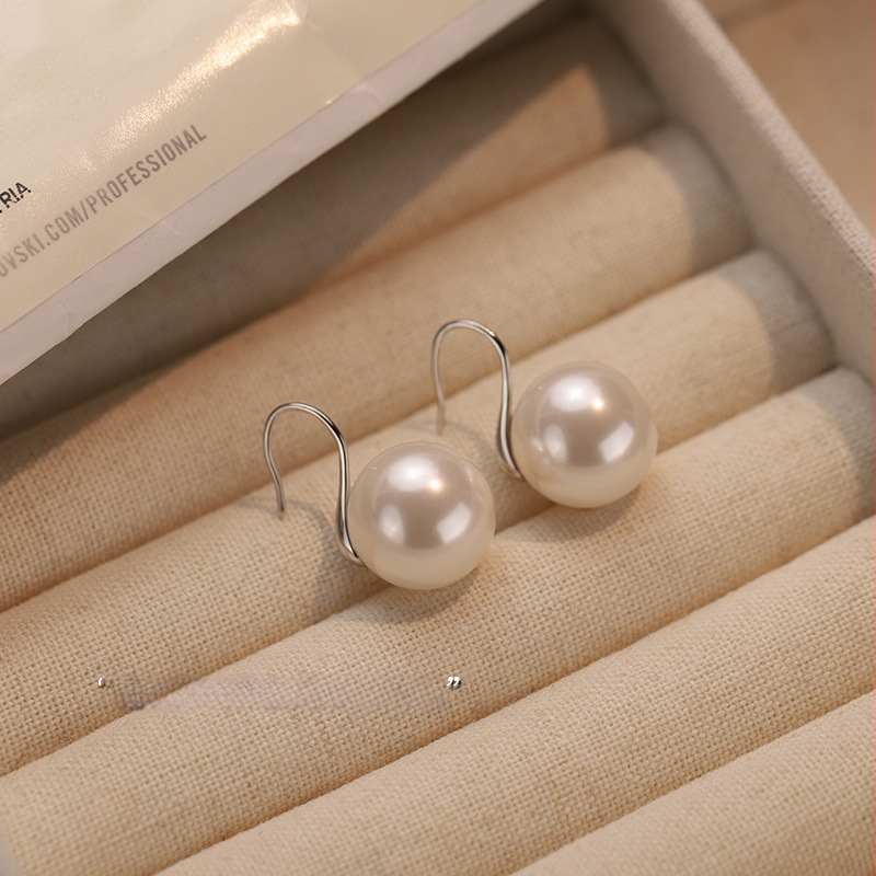 Perlų auskarai iš sterling sidabro, 99% grynumas, paprastas dizainas, moterims, 2025 m. pavasaris