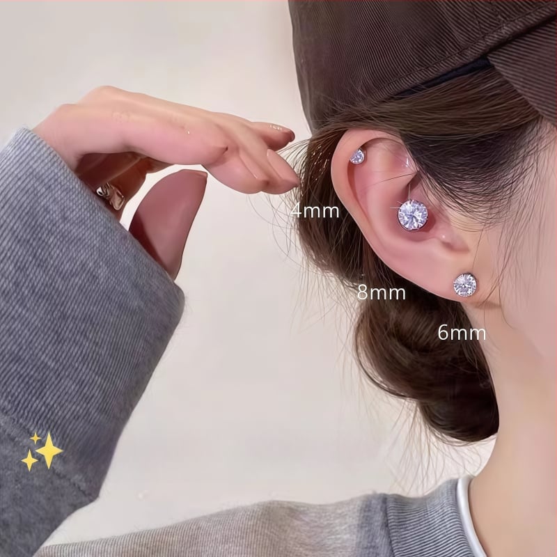 Ximang Bijuterii Cercei clip magnetic pentru urechi – oțel de titan, design geometric, finisaj lucios, stil feminin de înaltă clasă