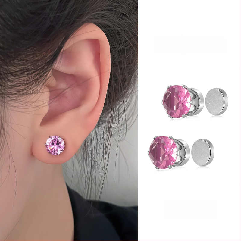 Ximang Bijuterii Cercei clip magnetic pentru urechi – oțel de titan, design geometric, finisaj lucios, stil feminin de înaltă clasă