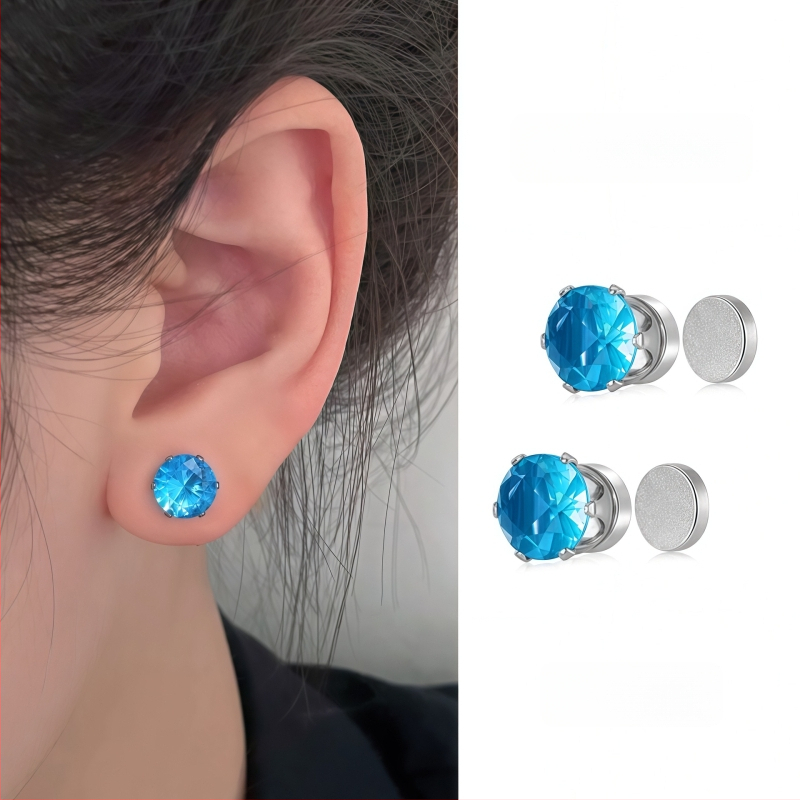 Ximang Bijuterii Cercei clip magnetic pentru urechi – oțel de titan, design geometric, finisaj lucios, stil feminin de înaltă clasă