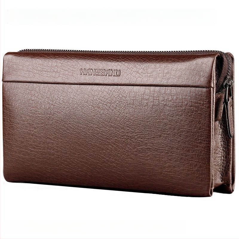 Fangzhi Vīriešu klučs somiņa no Kraft papīra ar burta rakstu, iekšpuse no liellopu ādas, piemērota biznesa ceļojumiem