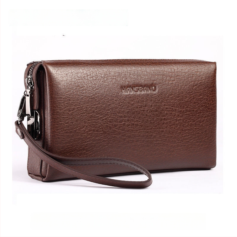 Fangzhi Vīriešu klučs somiņa no Kraft papīra ar burta rakstu, iekšpuse no liellopu ādas, piemērota biznesa ceļojumiem