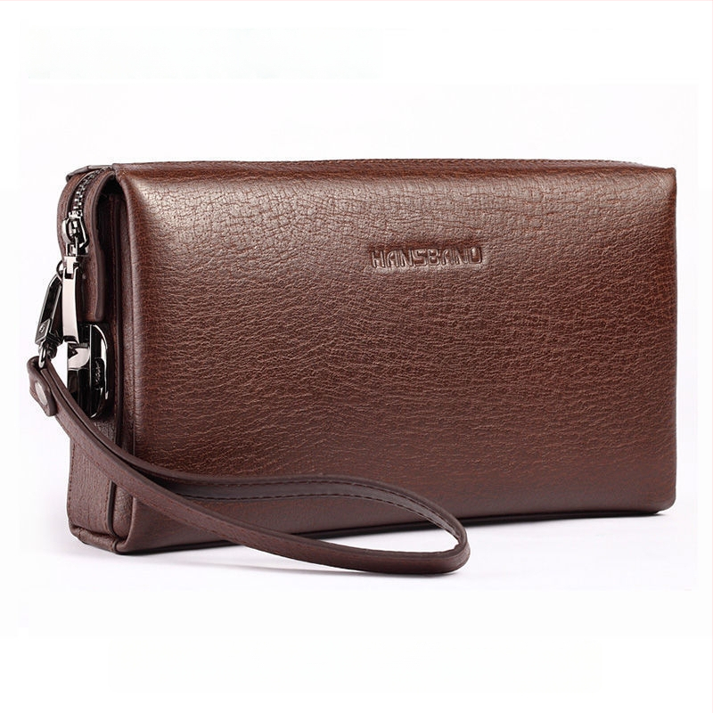 Fangzhi Vīriešu klučs somiņa no Kraft papīra ar burta rakstu, iekšpuse no liellopu ādas, piemērota biznesa ceļojumiem