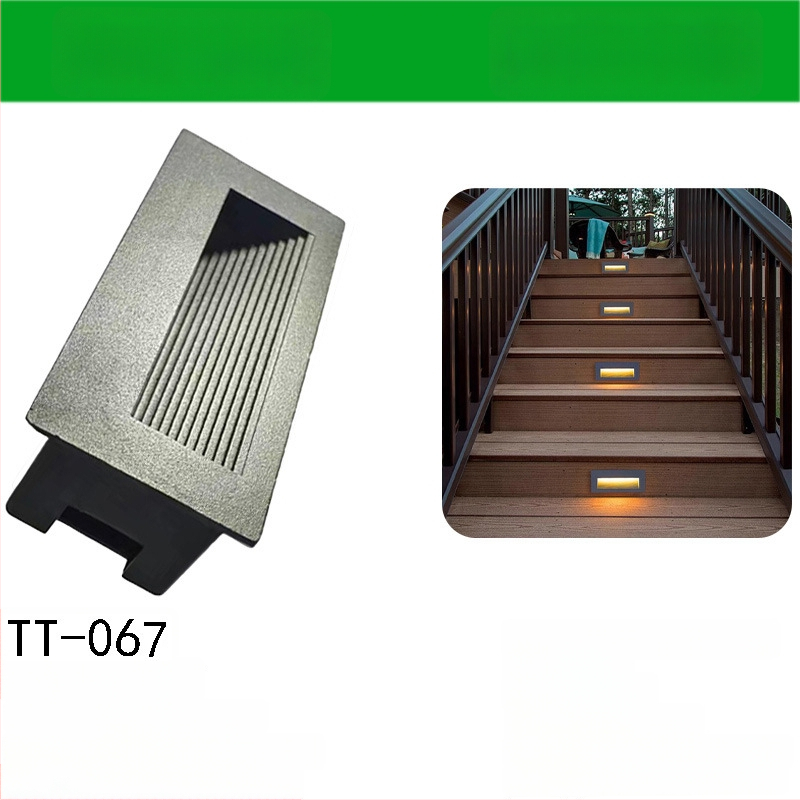 LED ъглова лампа със сензор за външни стъпала, вградена стъпкова светлина, корпус за подножка – TT-061, Tiantai Lighting, Материал: die-cast алуминий, Дебелина: 2 мм