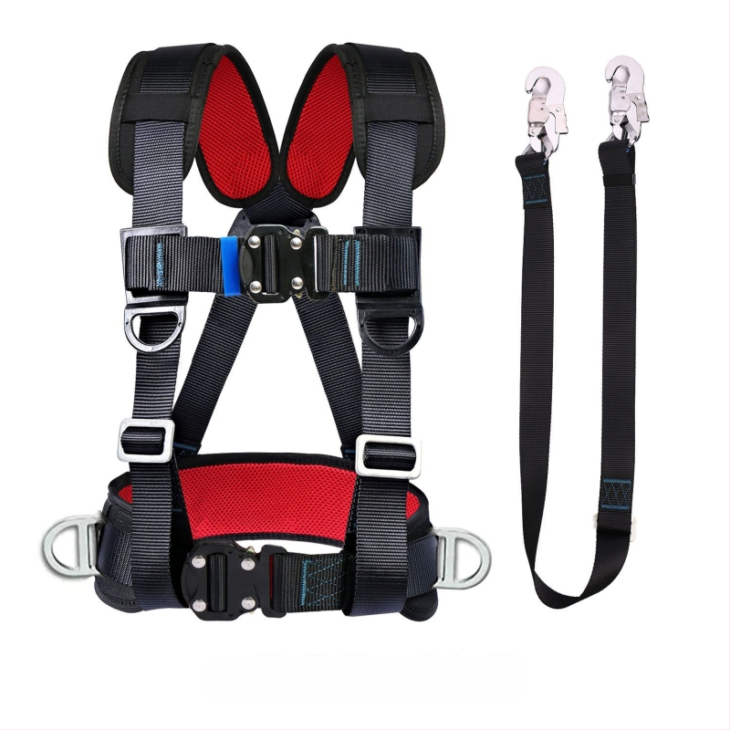 Триточков предпазен колан за работа на височина, комплект куки за въже по национален стандарт