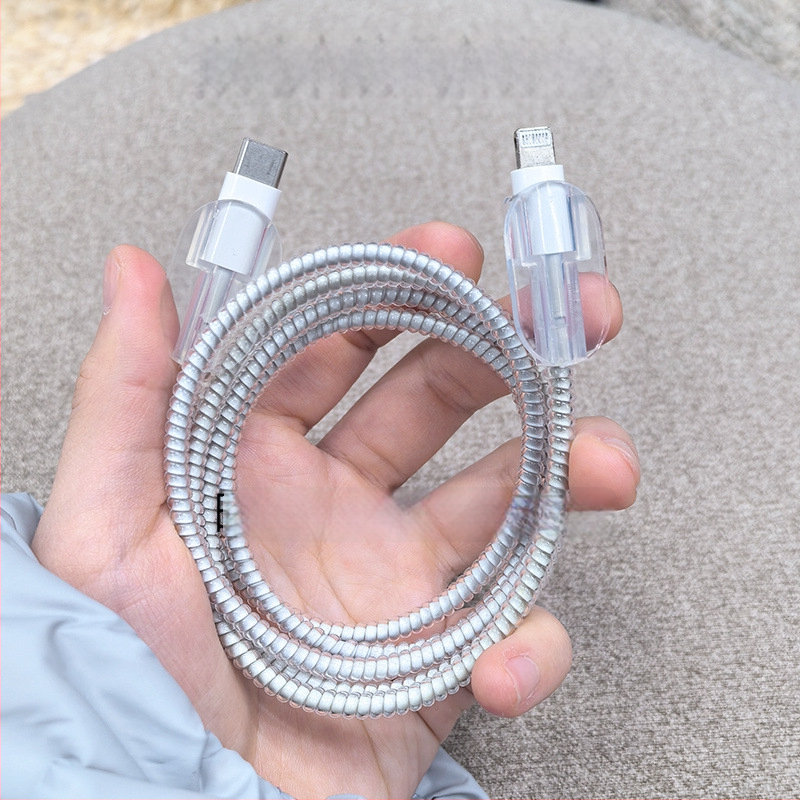 Защитен калъф за кабел за данни с кристален навиващ се шнур, устойчив на счупване