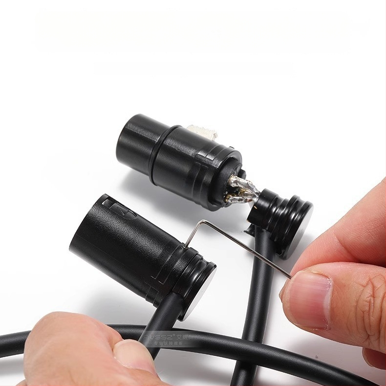 AVSSZ XLR kabel za mikrofon, kratki, pozlaćeni, muški i ženski konektori, L‑oblik, FX3