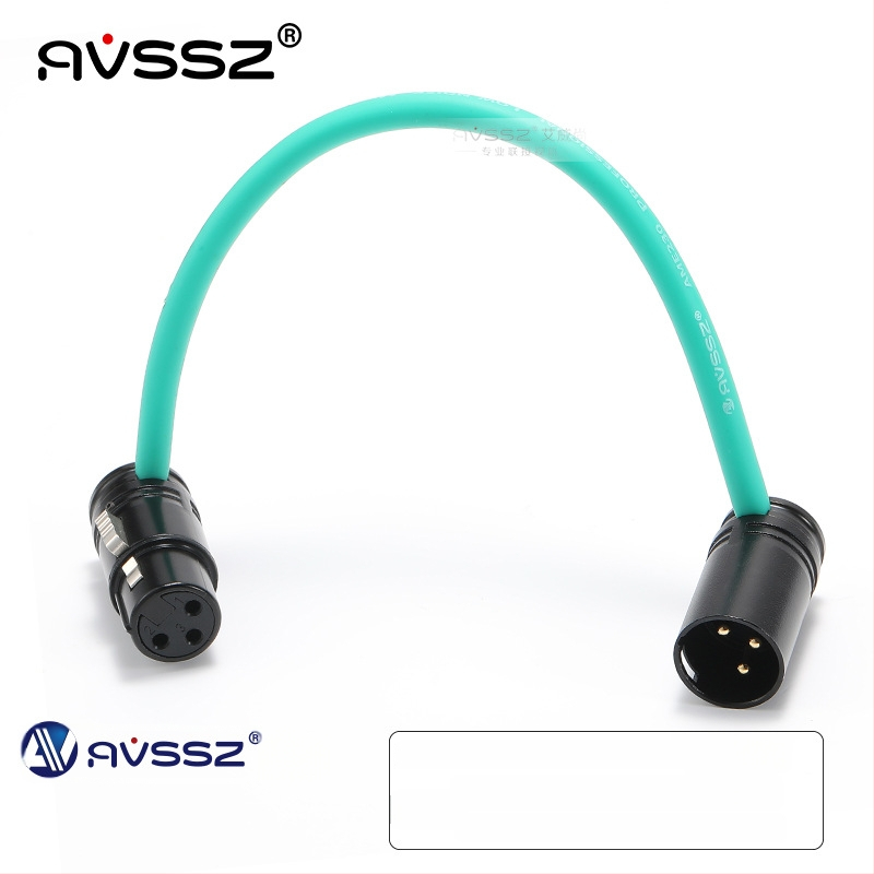 AVSSZ XLR kabel za mikrofon, kratki, pozlaćeni, muški i ženski konektori, L‑oblik, FX3